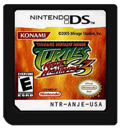 Teenage Mutant Ninja Turtles 3: Mutant Nightmare cartridge for Nintendo DS (DS) action beat 'em up video game