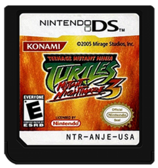 Teenage Mutant Ninja Turtles 3: Mutant Nightmare cartridge for Nintendo DS (DS) action beat 'em up video game