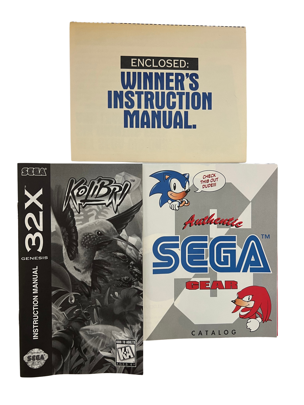 Kolibri Sega 32X retro video game action shooter manual and inserts (1995)