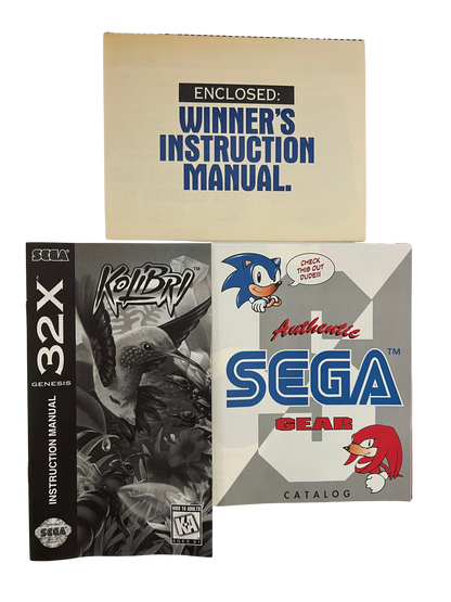 Kolibri Sega 32X retro video game action shooter manual and inserts (1995)