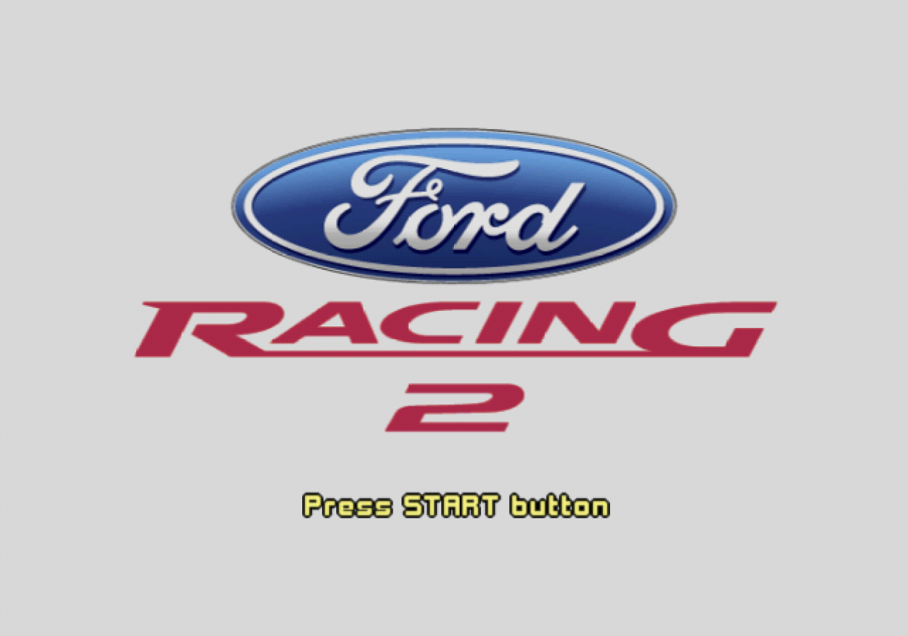 Ford Racing 2 title screen for PlayStation 2 (PS2) Ford-licensed arcade-style racing video game