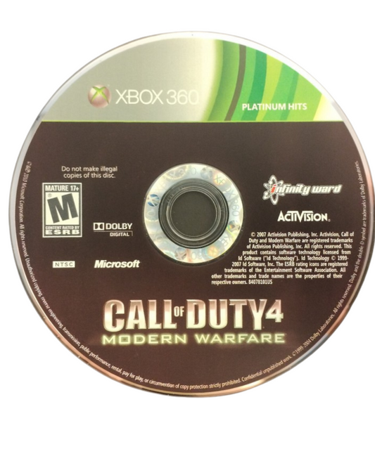Call of Duty Modern Warfare Trilogy for Xbox 360 shooter game compilation featuring Modern Warfare Modern Warfare 2 and Modern Warfare 3 with campaign missions multiplayer modes and military combat gameplay disc