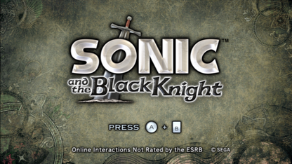 Sonic and the Black Knight – Nintendo Wii (Wii) action-adventure fantasy platformer video game title screen