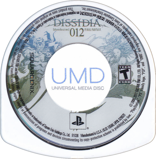 Dissidia 012 Duodecim Final Fantasy PlayStation Portable game featuring fast-paced crossover fighting gameplay with iconic Final Fantasy characters disc