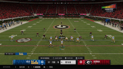 EA Sports College Football 25 PlayStation 5 college football simulation video game CampusIQ system 134 FBS teams Dynasty mode Road to Glory mode Ultimate Team authentic atmospheres stadium traditions Wear and Tear mechanics Homefield Advantage Pre-Snap Recognition gameplay screenshot