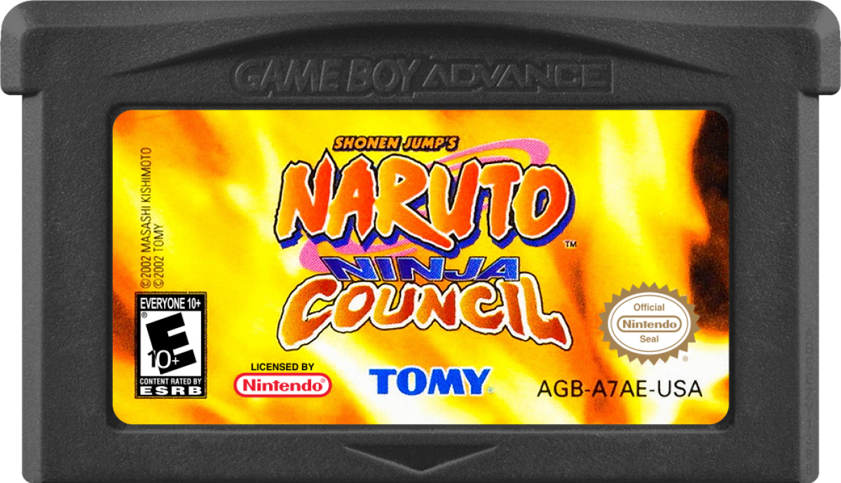 Naruto Ninja Council game cartridge for Game Boy Advance (GBA) video game