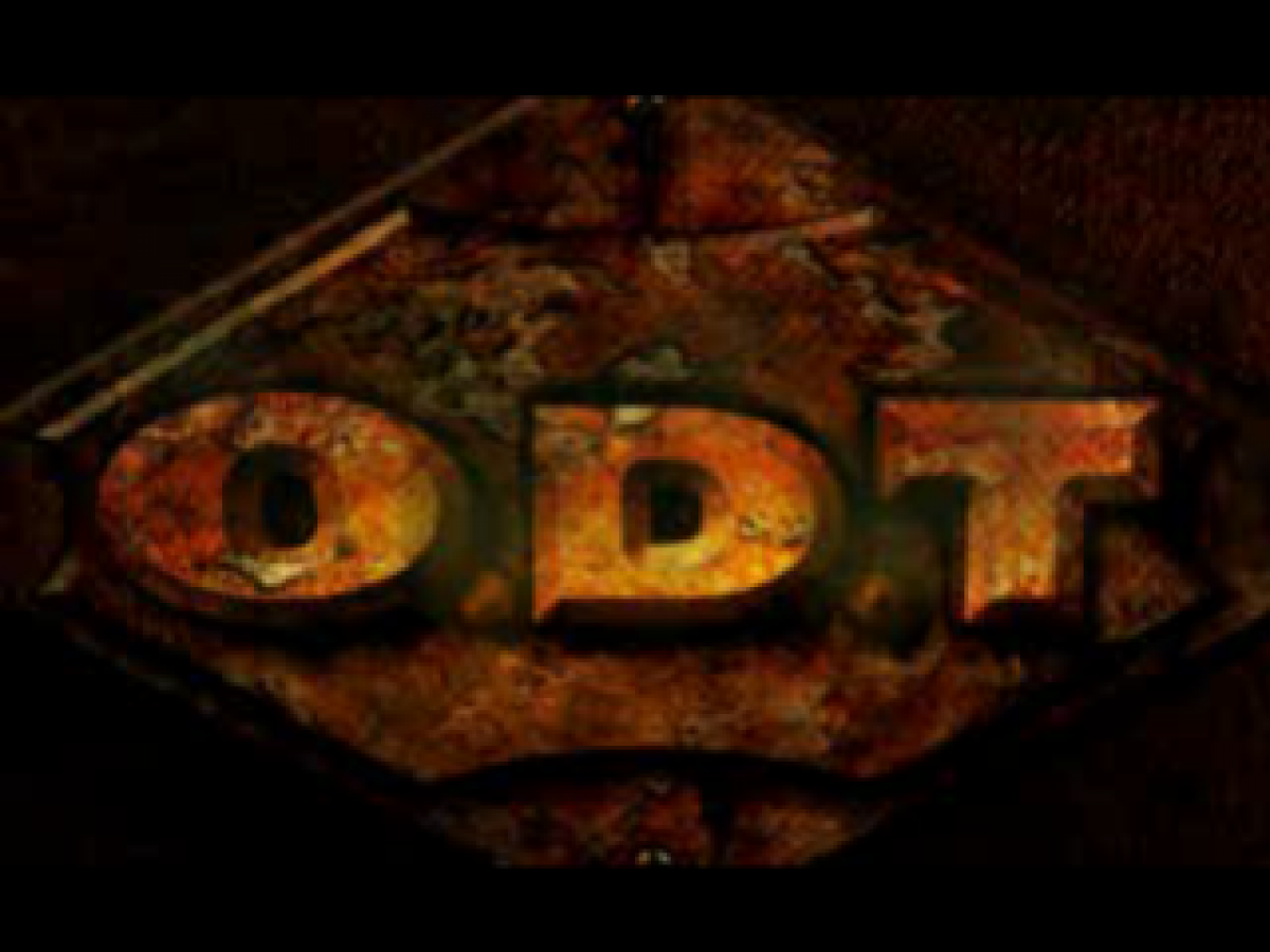 ODT: Escape or Die Trying PlayStation 1 PS1 for action adventure retro video game fans featuring fantasy exploration puzzle solving platforming combat mysterious worlds challenging quests cinematic gameplay collectible gaming appeal title screen