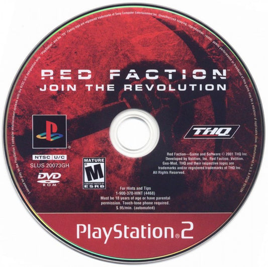 Red Faction [Greatest Hits] – PlayStation 2 (PS2) video game disc, first-person shooter.