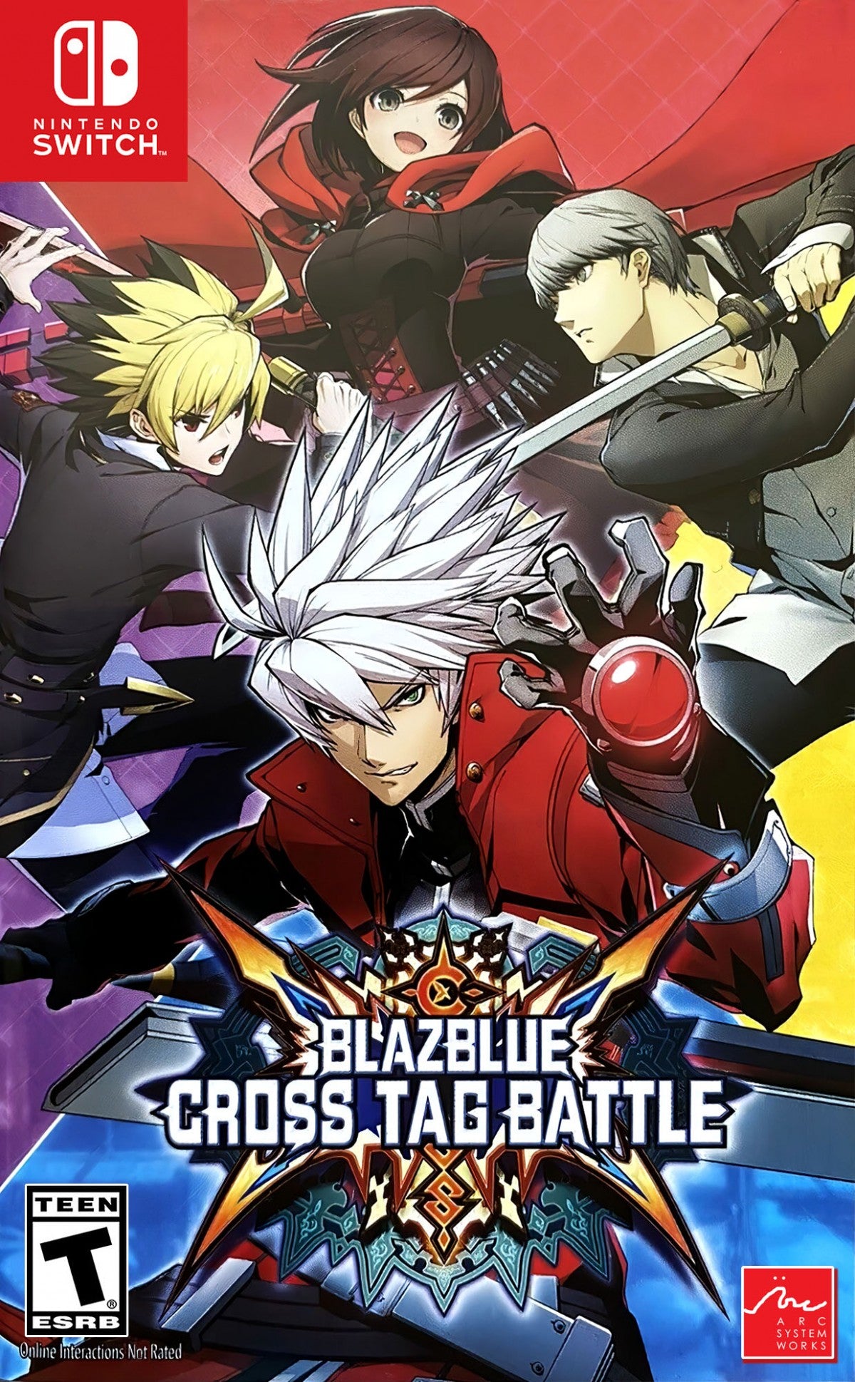 Blazblue Cross Tag Battle cover art for Nintendo Switch (NS) fighting video game. 
