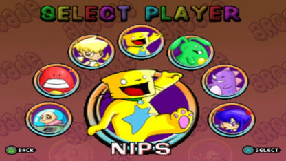 Spin Jam PlayStation 1 game featuring futuristic paddle ball sports gameplay, fast-paced arcade action, and competitive multiplayer matches gameplay