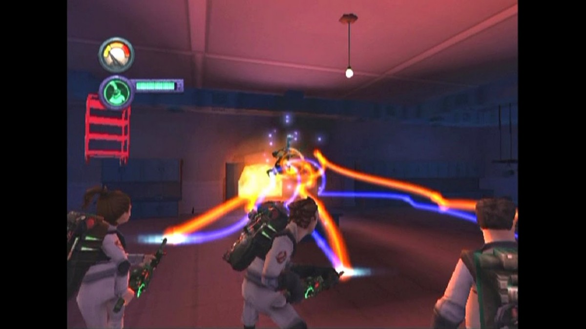 Ghostbusters: The Video Game for PlayStation 2 action adventure game featuring proton pack ghost hunting supernatural enemies campaign mode based on the Ghostbusters film franchise gameplay  