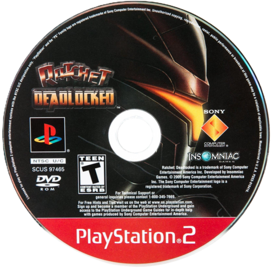 Ratchet: Deadlocked [Greatest Hits] – PlayStation 2 (PS2) video game disc, 3D action platformer shooter.