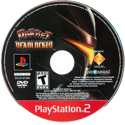 Ratchet: Deadlocked [Greatest Hits] – PlayStation 2 (PS2) video game disc, 3D action platformer shooter.