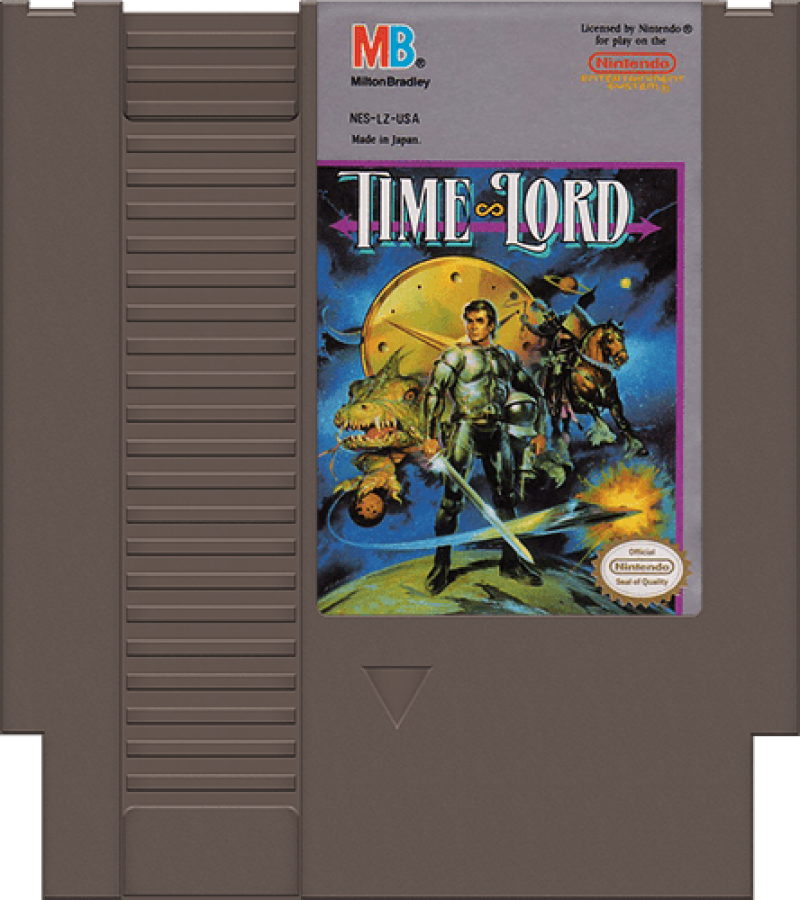 Time Lord retro NES video game Time Lord action adventure time travel platform gameplay combat historical eras classic console title Nintendo Entertainment System release cartridge