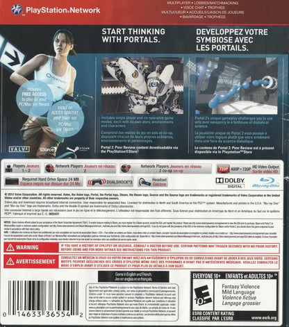 retro Portal 2 Greatest Hits PlayStation 3 PS3 cover art collectible puzzle platformer Valve game authentic classic gaming rear art 