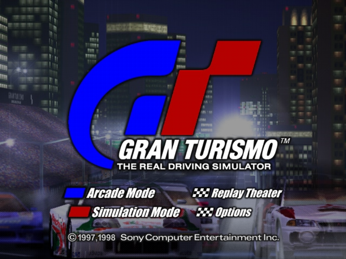 Gran Turismo retro simulation racing game for PlayStation 1 (PS1) title screen