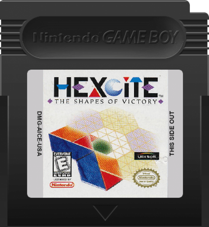 Hexcite Nintendo Game Boy Color GBC for puzzle retro video game fans featuring hexagonal tile matching strategic gameplay brain teasing challenges addictive puzzle mechanics fast paced scoring classic handheld gaming collectible gaming appeal cartridge
