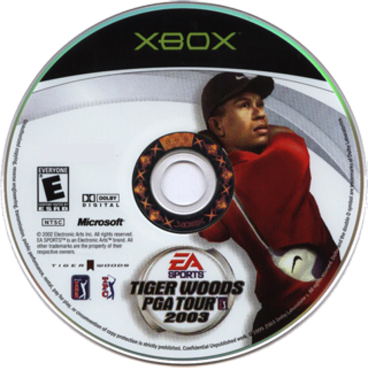 Tiger Woods PGA Tour 2003 disc for Xbox (XBOX) video game