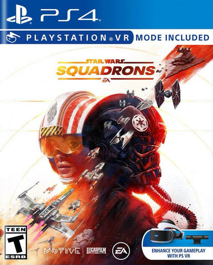 Star Wars: Squadrons – PlayStation 4 (PS4) video game cover image, space combat flight simulator