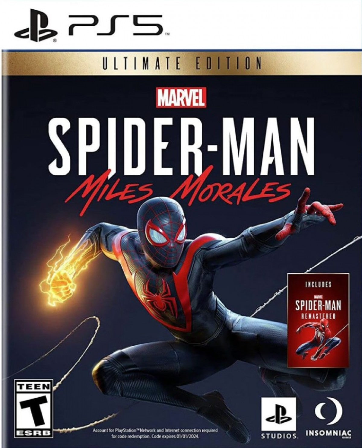 Marvel’s Spider-Man: Miles Morales [Ultimate Edition] cover art for PlayStation 5 (PS5) action adventure video game
