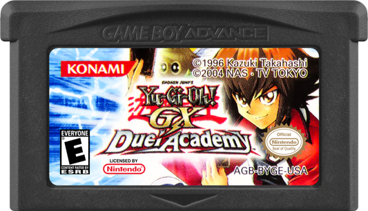 Yu-Gi-Oh! GX Duel Academy Game Boy Advance GBA for collectible card strategy video game fans featuring Yu-Gi-Oh! GX characters card dueling monster cards spell and trap cards deck building strategic battles academy progression and portable Nintendo GBA gameplay collectible gaming appeal game cartridge