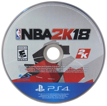 NBA 2K18 – PlayStation 4 (PS4) video game disc, basketball sports simulation game.