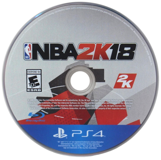 NBA 2K18 – PlayStation 4 (PS4) video game disc, basketball sports simulation game.