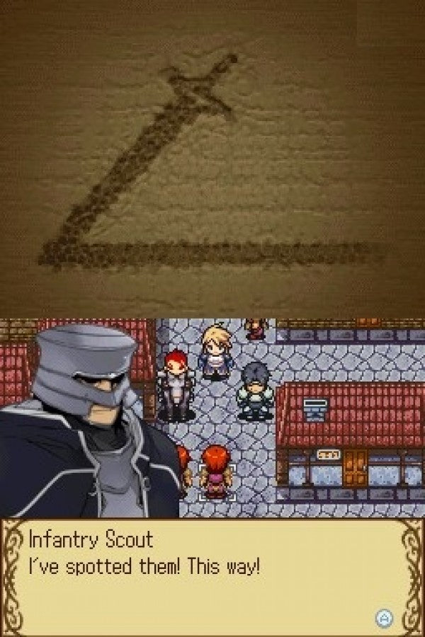 Rondo of Swords Nintendo DS game featuring tactical RPG gameplay with unique movement based combat mechanics character progression and strategic turn based battles in a fantasy war setting gameplay