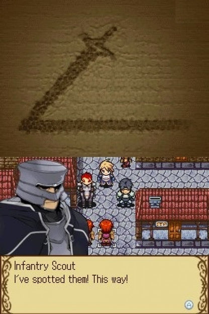 Rondo of Swords Nintendo DS game featuring tactical RPG gameplay with unique movement based combat mechanics character progression and strategic turn based battles in a fantasy war setting gameplay