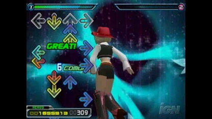 Dance Dance Revolution Extreme PlayStation 2 PS2 rhythm music video game featuring energetic dance gameplay popular music tracks timing-based challenges arrow step patterns multiple difficulty levels high-score competition and classic PlayStation 2 PS2 gaming collectible retro gaming appeal gameplay