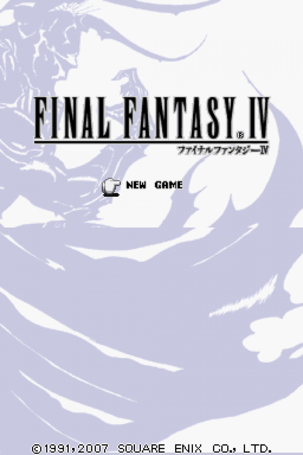 Final Fantasy IV title screen for Nintendo DS (DS) video game 