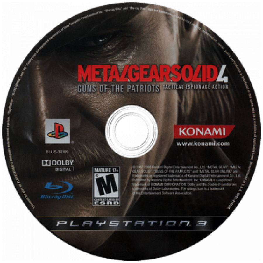 Metal Gear Solid 4: Guns of the Patriots disc for PlayStation 3 (PS3) video game