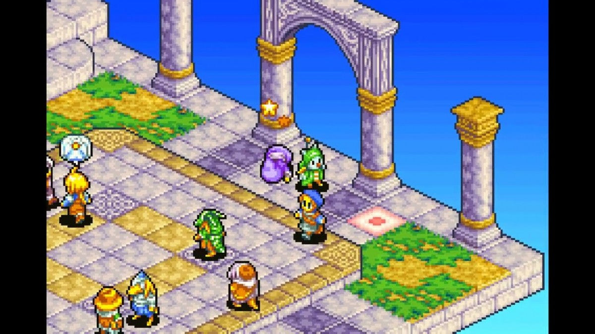Final Fantasy Tactics Advance [CIB] for Game Boy Advance (GBA) featuring deep grid-based tactical battles set in the fantasy world of Ivalice; build a clan, master dozens of jobs and abilities, and navigate the Judge law system in this strategic complete-in-box RPG favorite gameplay screenshot