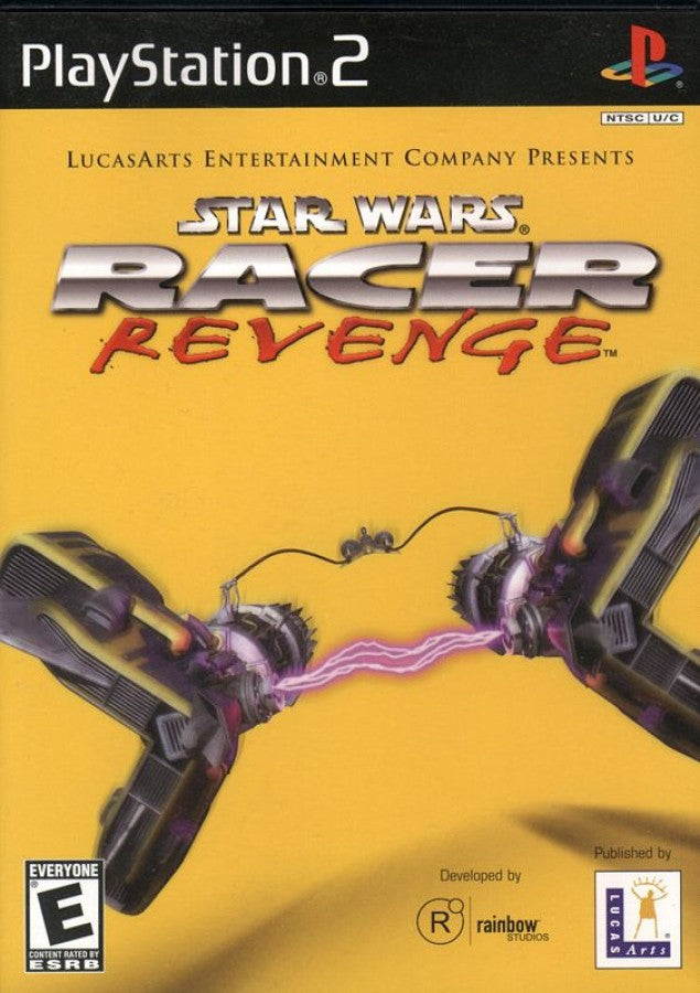Star Wars: Racer Revenge – PlayStation 2 (PS2) video game cover image, pod racing arcade game.