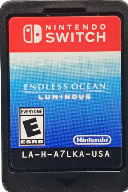 Endless Ocean Luminous Nintendo Switch inspired design featuring relaxing underwater exploration adventure aesthetic vast ocean environments marine wildlife discovery serene deep sea journeys immersive aquatic atmosphere peaceful exploration gameplay and breathtaking aquatic visuals presentation cartrdge