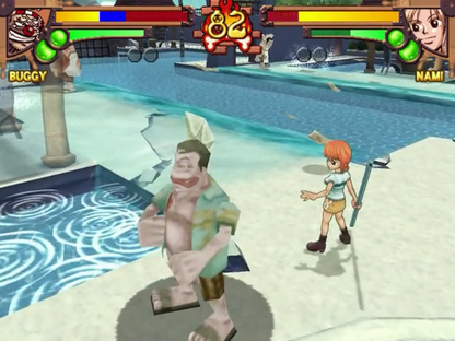 One Piece Grand Battle gameplay for GameCube game featuring anime-inspired fighting gameplay with popular One Piece characters 