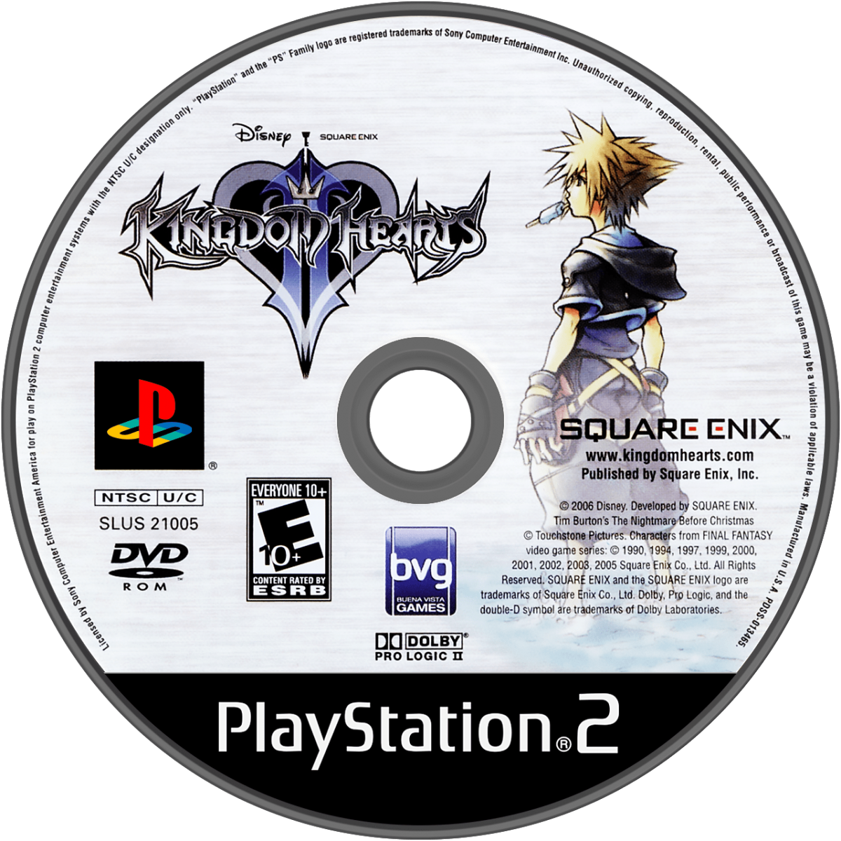 Kingdom Hearts II disc art for PlayStation 2 (PS2) video game