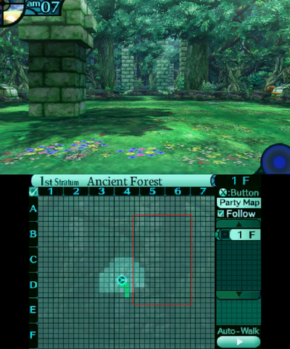 Etrian Odyssey 2 Untold The Fafnir Knight Nintendo 3DS video game featuring dungeon crawling role playing gameplay first person exploration party customization turn based combat map making character classes skill progression and classic Nintendo 3DS gameplay retro video game collection collectible gaming appeal gameplay