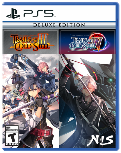 The Legend of Heroes Trails of Cold Steel III and Trails of Cold Steel IV Deluxe Edition featuring epic JRPG storytelling, turn-based combat, and bonus deluxe edition content cover art
