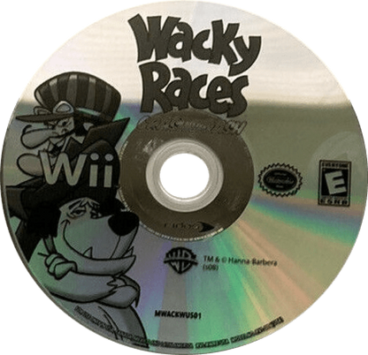 Wacky Races: Crash and Dash disc art for Nintendo Wii (Wii) featuring cartoon‑style racing with zany vehicles, outrageous traps, and characters from the classic Hanna‑Barbera series
