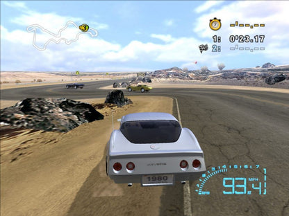 Corvette for PlayStation 2 with high-speed racing and sports car driving simulation theme gameplay