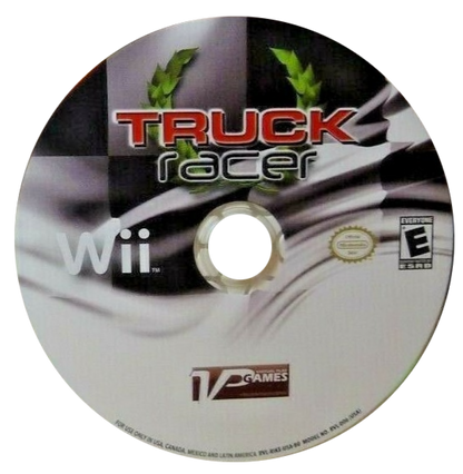 Truck Racer disc art for Nintendo Wii (Wii) featuring high‑speed arcade racing with powerful trucks, customizable vehicles, and competitive track challenges.