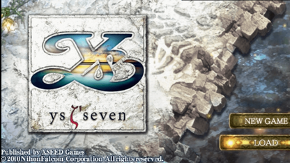 Ys Seven load screen for PlayStation Portable (PSP) action role-playing game