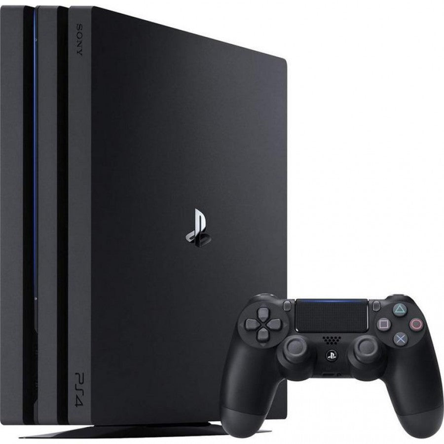 PS4 Pro Black inspired design featuring enhanced PlayStation gaming console aesthetic sleek black hardware powerful performance 4K entertainment system modern home gaming setup iconic Sony console presentation vert front