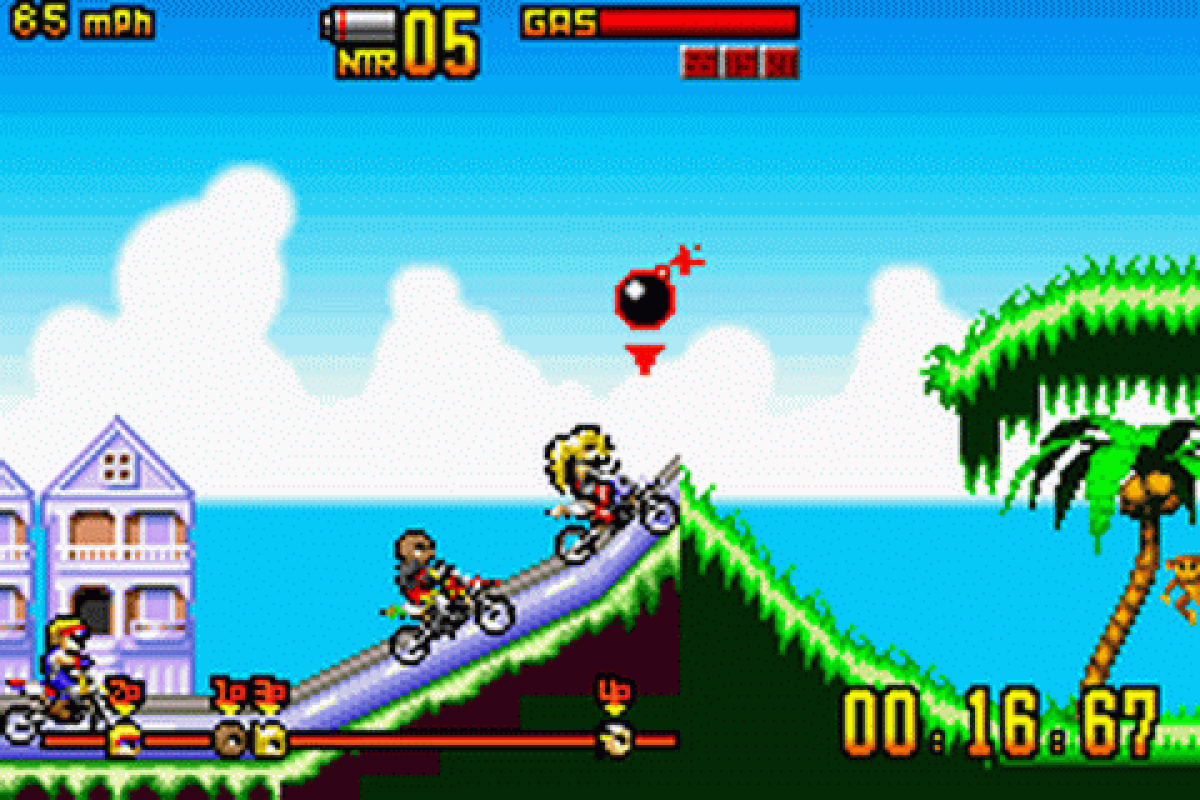 Motocross Maniacs Advance gameplay for Game Boy Advance GBA video game