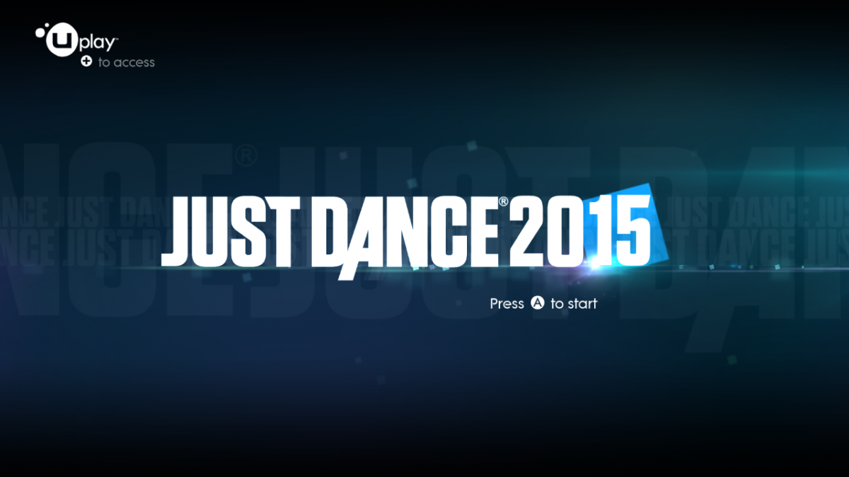 Just Dance 2015 title screen art for Nintendo Wii U (WiiU) video game