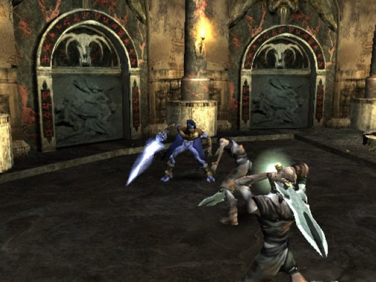 Legacy of Kain Defiance PS2 Sony PlayStation 2 action adventure hack and slash gothic vampire story Raziel Kain combat puzzles dark fantasy narrative Crystal Dynamics retro gaming PlayStation 2 software video game title gameplay