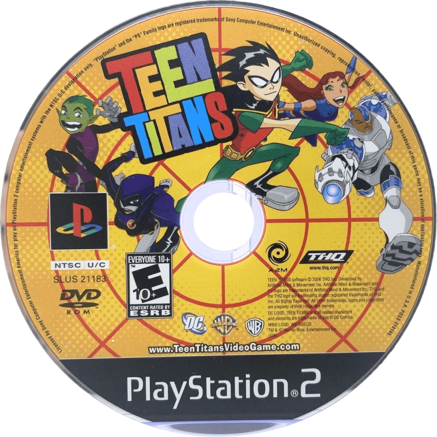 Teen Titans – PlayStation 2 (PS2) video game disc, action beat 'em up.