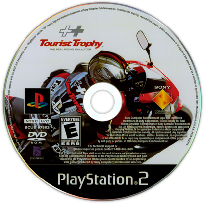 Tourist Trophy – PlayStation 2 (PS2) video game disc, motorcycle racing simulation.