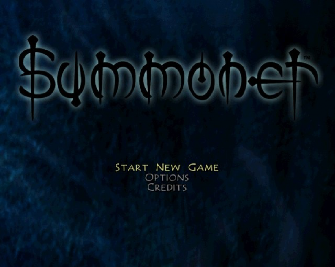 Summoner – PlayStation 2 (PS2) video game title page, action role-playing game.